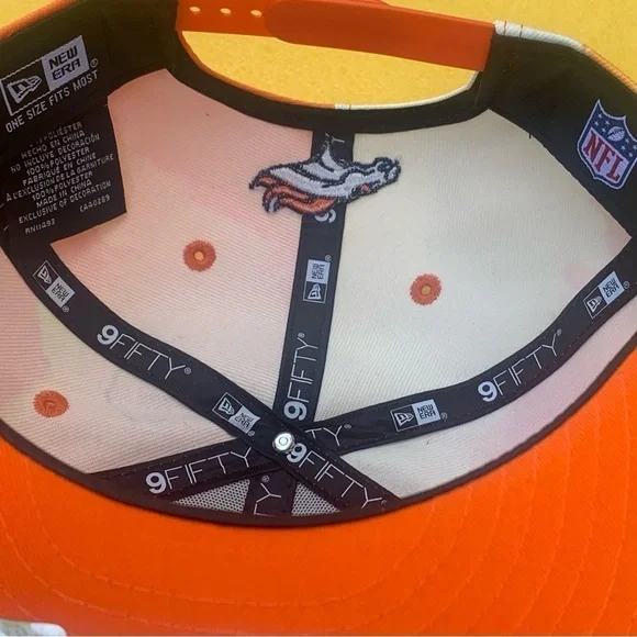 Denver Broncos New Era 2022 Sideline 9FIFTY Ink Dye Snapback Hat - Orange - Picture 8 of 8